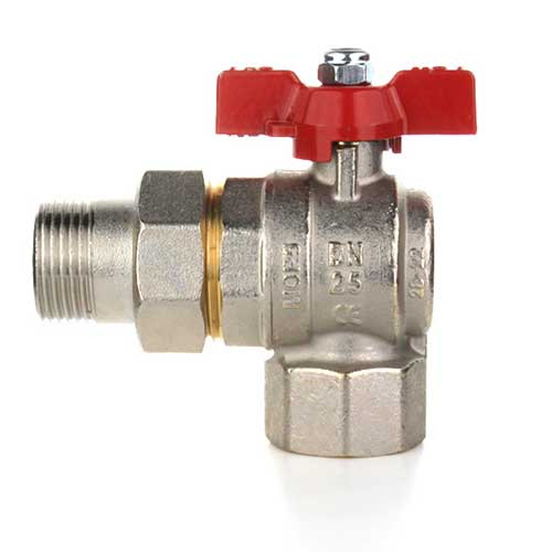 Кран шаровой угловой Elsen 1/2" НВ американка