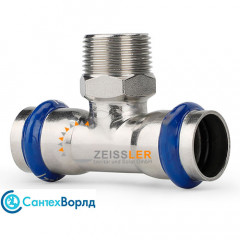Пресс-тройник Zeissler ф35х1 1/4" ВПр-НР из нержавеющей стали