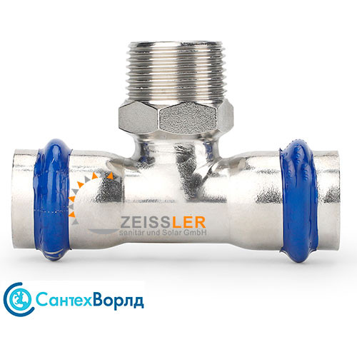 Пресс-тройник Zeissler ф35х1 1/4" ВПр-НР из нержавеющей стали