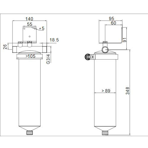 Фильтр магистральный Slim-Line 10 ф3/4" без картриджей Zeissler