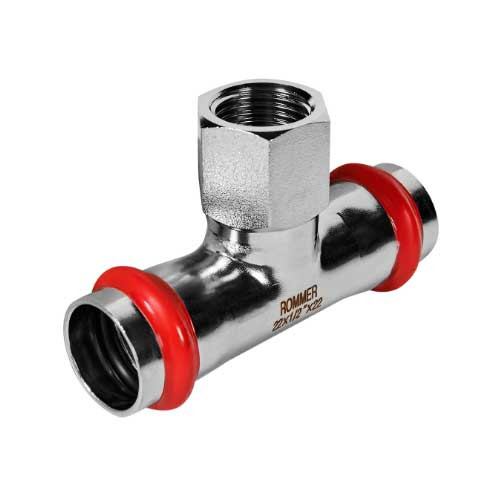 Пресс-тройник Rommer ф35х1 1/4" ВПр-ВР нержавеющая сталь