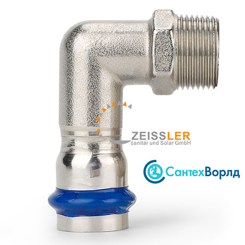 Пресс-угольник Zeissler ф18х3/4" ВПр-НР из нержавеющей стали