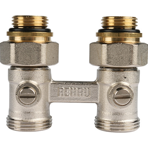 Блок шаровых кранов G 1/2"х3/4" прямой Рехау