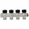 Коллектор на 4 контура никелированный 3/4"х3/4" Zeissler регулируемый