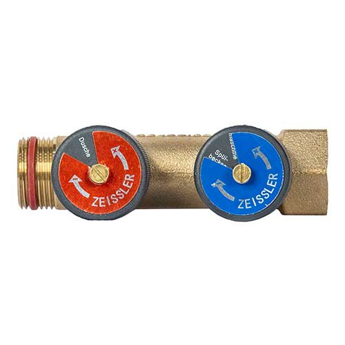 Коллектор на 2 контура бронза 3/4"х3/4" Zeissler регулируемый