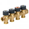 Коллектор на 4 контура бронза 3/4"х3/4" Zeissler регулируемый