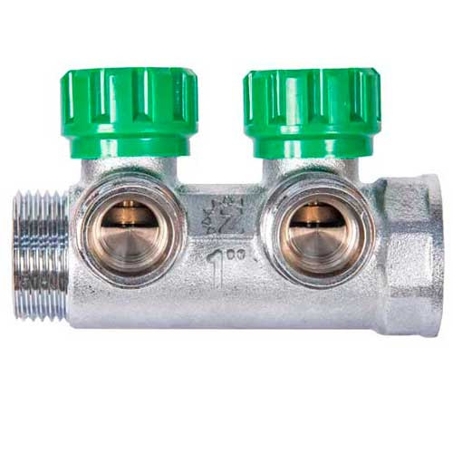 Коллектор на 2 контура 1"х3/4" Zeissler евроконус