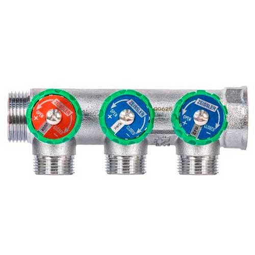Коллектор на 3 контура 1"х3/4" Zeissler евроконус
