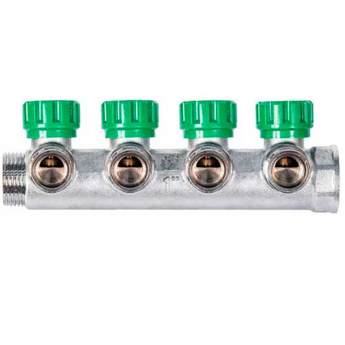 Коллектор на 4 контура 1"х3/4" Zeissler евроконус