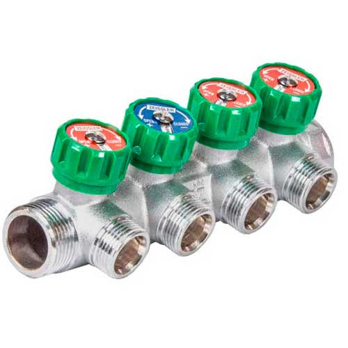 Коллектор на 4 контура 1"х3/4" Zeissler евроконус