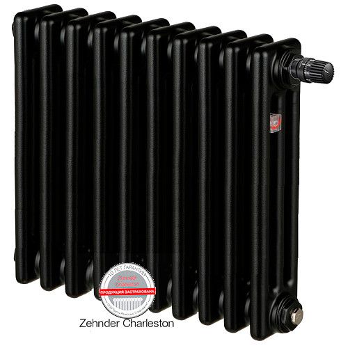 Радиатор Zehnder Charleston Completto 3057/10 секций RAL 9217 черный matt
