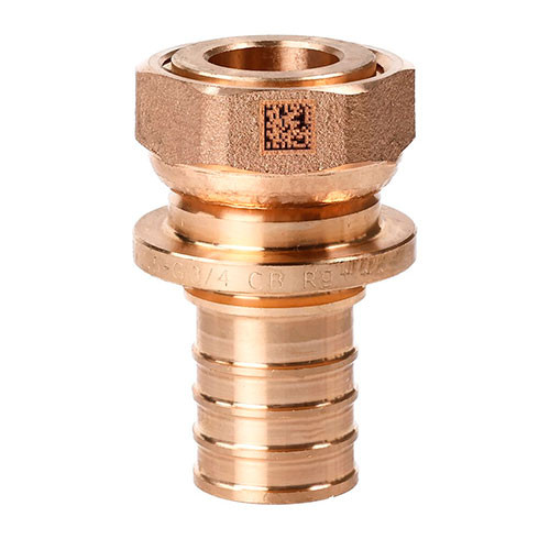 Переходник с накидной гайкой RX+ ф20-G3/4" Рехау бронза