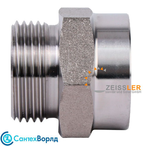 Муфта Zeissler НР-ВР ф1" нержавеющая сталь