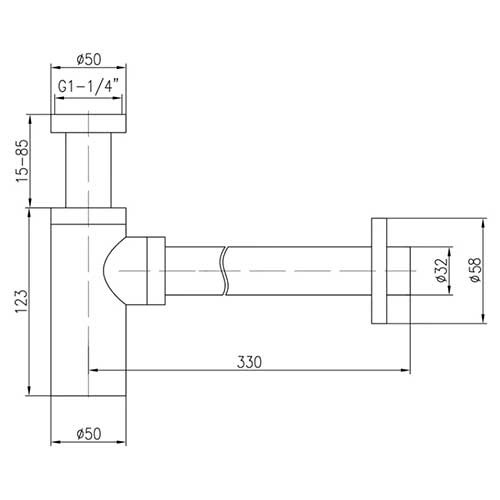 Сифон бутылочный VRQ34YF 1 1/4"х32мм белый Vieir