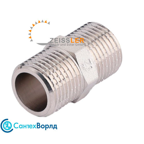 Ниппель усиленный Zeissler НР-НР ф1" никелированный 