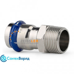 Пресс-соединитель Zeissler ф22х1/2" ВПр-НР из нержавеющей стали
