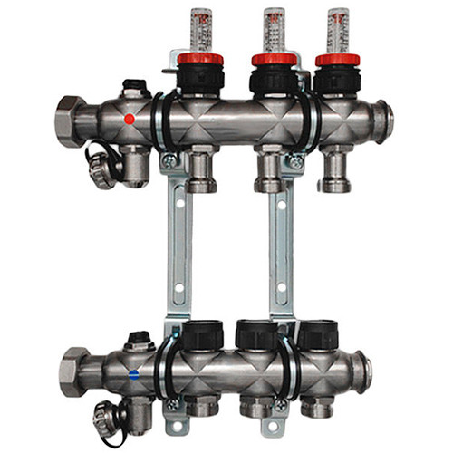Гребенка "Multidis SF" со ротаметрами 0-5 л/мин на 3 контура 1" Oventrop