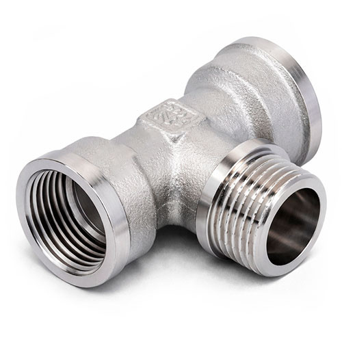 Тройник никелированный Zeissler 3/4" ВР х 1/2" НР х 3/4" ВР