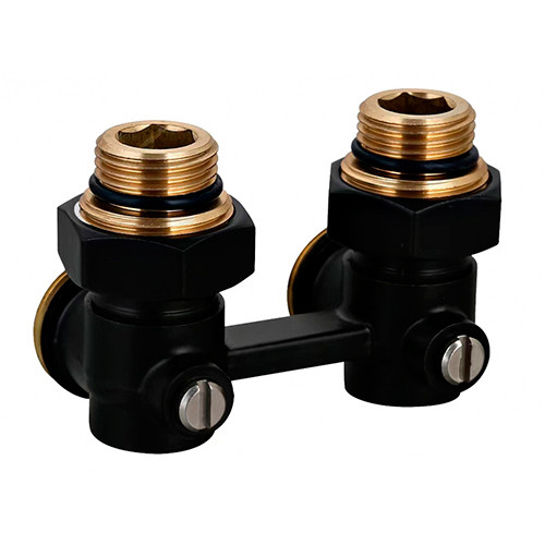 Узел нижнего подключения Tim ф1/2"х3/4"EK угловой черный