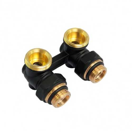 Узел нижнего подключения Tim ф1/2"х3/4"EK угловой черный