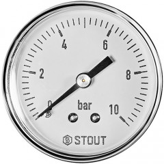 Манометр Stout 1/4" аксиальный 50 мм 0-10 бар