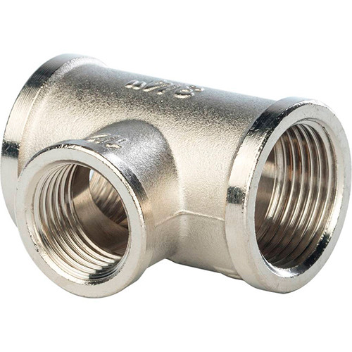 Тройник никелированный Stout 1"х1/2"х1" ВР-ВР-ВР