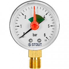 Манометр Stout 1/4" радиальный 50 мм 0-6 бар