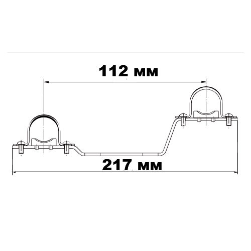Крепеж двойной Zeissler для коллекторов ф1" (1 шт)