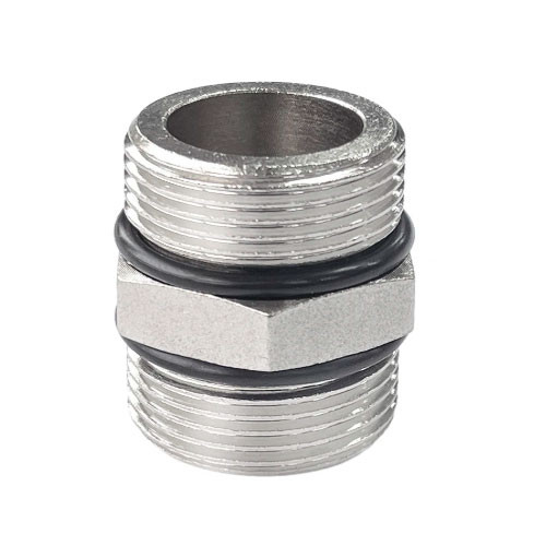Ниппель никелированный Tim 3/4" НР-НР с уплотнительным кольцом