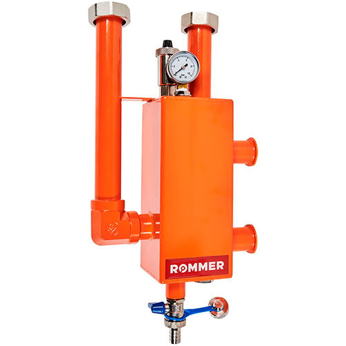 Гидравлическая стрелка 3 м3/ч Rommer НГ ф1 1/2" в теплоизоляции