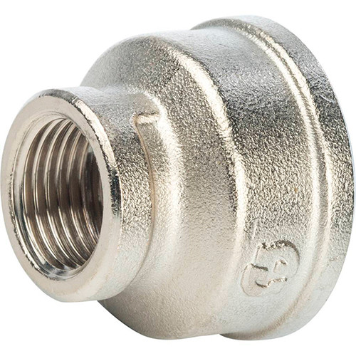 Муфта переходная никелированная Stout 1 1/2"х1/2" ВР-ВР