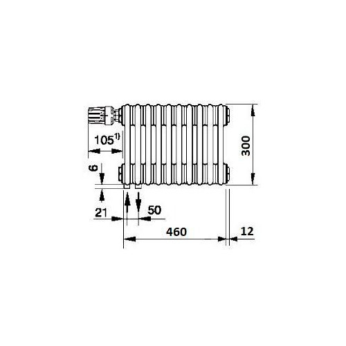 Радиатор Zehnder Charleston Completto 3030/10 с нижним подключением