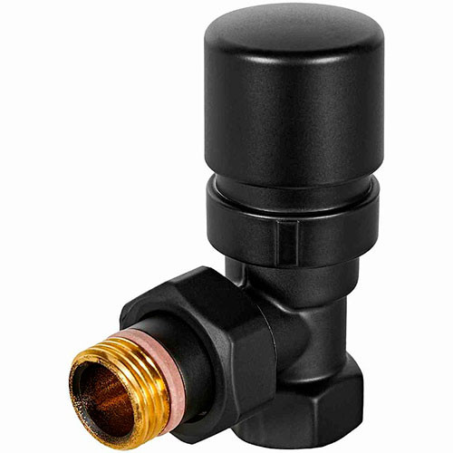 Клапан термостатический угловой Design 1/2" Stout черный