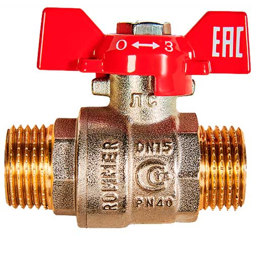 Кран шаровой Rommer НР/НР 1/2" бабочка