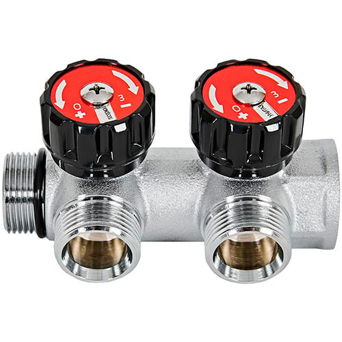 Коллектор на 2 контура Rommer 3/4"х3/4" евроконус