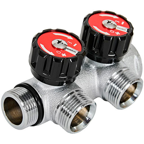 Коллектор на 2 контура Rommer 3/4"х3/4" евроконус