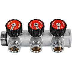 Коллектор на 3 контура Rommer 1"х3/4" евроконус