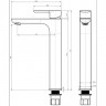 Смеситель для раковины высокий GB3009BL Grocenberg чёрный матовый