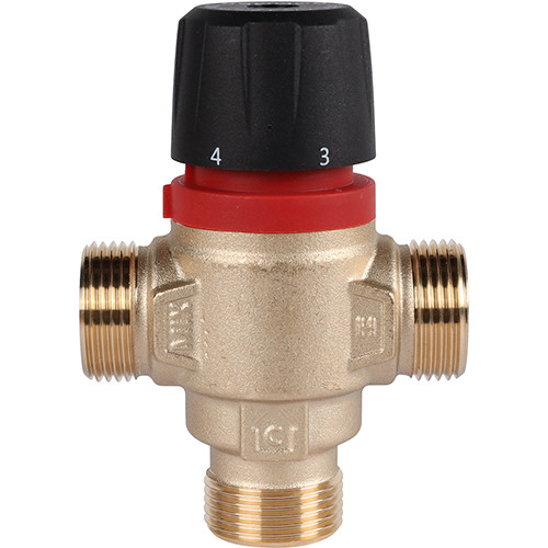 Термостатический смесительный клапан Rommer 3/4" НР 20-43°С KV 1,6