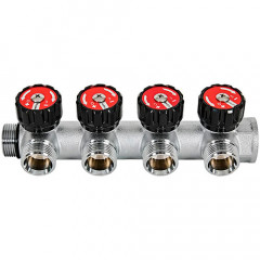 Коллектор на 4 контура Rommer 3/4"х3/4" евроконус