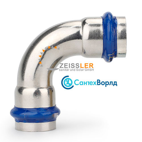Пресс-угольник Zeissler ф28х90° ВПр-ВПр из нержавеющей стали