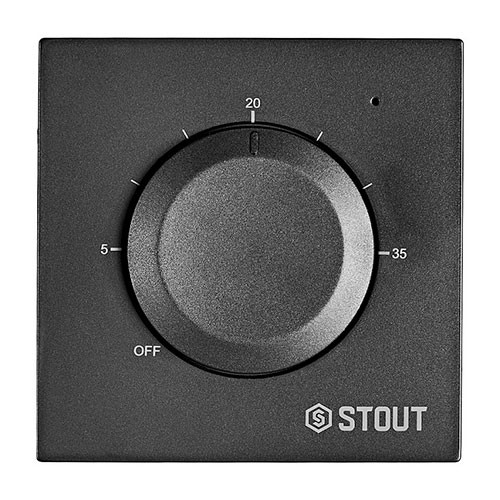 Термостат теплого пола Stout 220В/3A черный