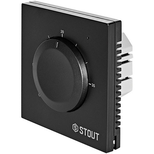 Термостат теплого пола Stout 220В/3A черный