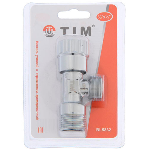 Вентиль угловой Tim 1/2"х1/2" НР-НР с отражателем