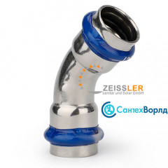 Пресс-угольник Zeissler ф15х45° ВПр-ВПр из нержавеющей стали