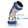 Пресс-угольник Zeissler ф22х45° ВПр-ВПр из нержавеющей стали