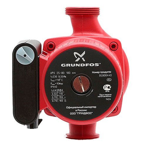 Циркуляционный насос Grundfos UPS 25-80 с гайками