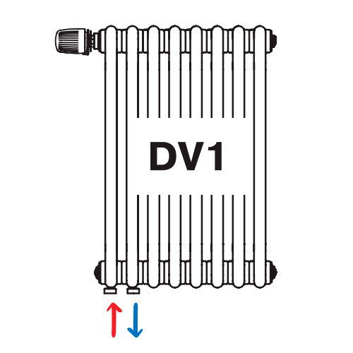 Вертикальный радиатор Rifar Tubog DV1 3180/14 нижнее подключение Титан